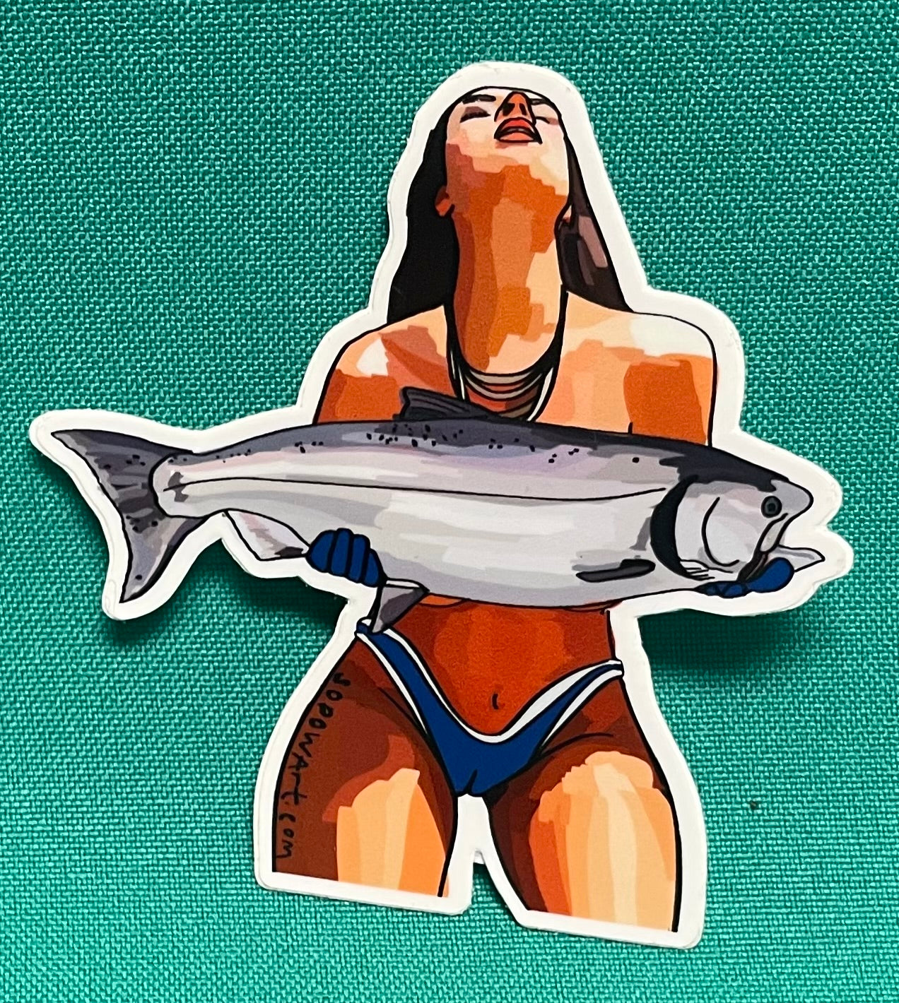 Waterproof Sticker Queen Salmon with Salmon