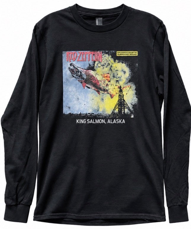 Red Zeppelin salmon graphic Long Sleeve T-Shirt