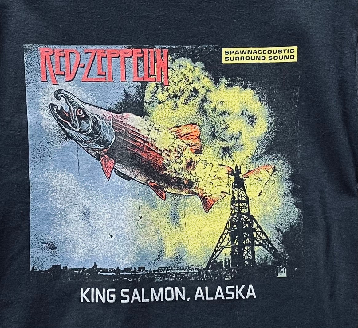 Red Zeppelin salmon graphic Long Sleeve T-Shirt