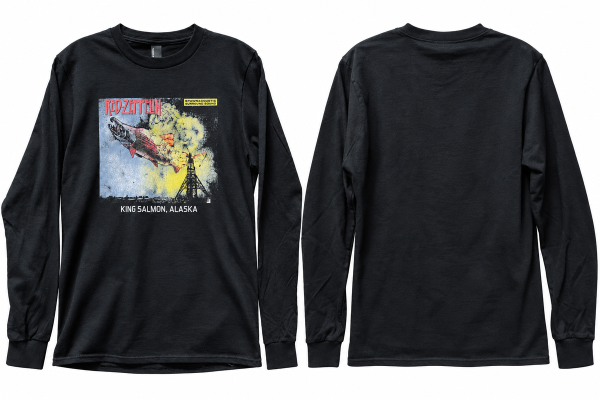 Red Zeppelin salmon graphic Long Sleeve T-Shirt